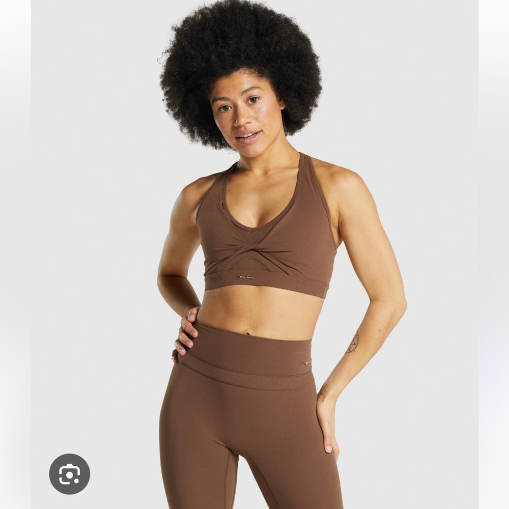 Gymshark Whitney Simmons Brown Leggings and Sports Bra Set - XS